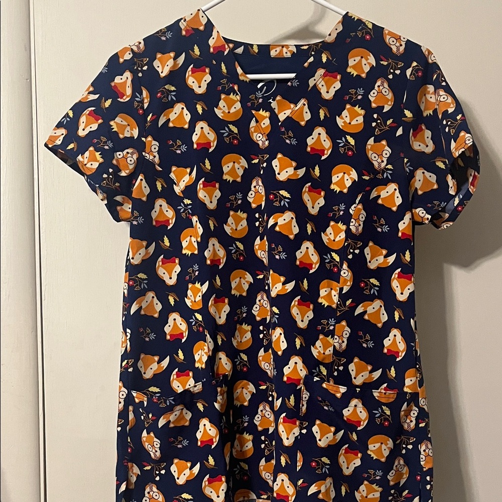 Stylish Navy Top with Fox Pattern